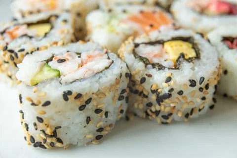 Uramaki rolls Stock Photos
