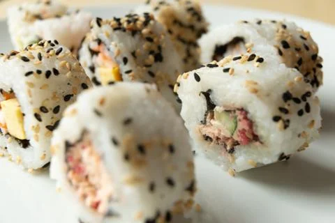  Uramaki rolls Stock Photos