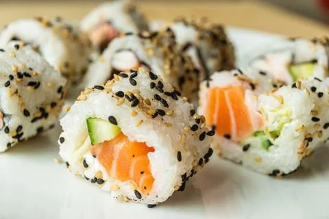 Uramaki rolls Stock Photos
