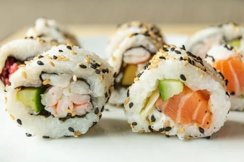 Uramaki rolls Stock Photos