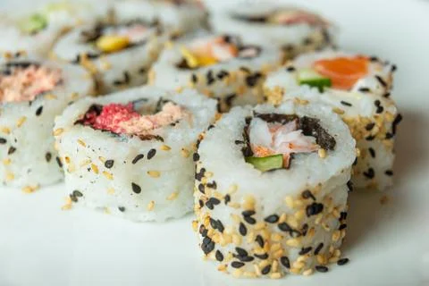 Uramaki rolls Stock Photos
