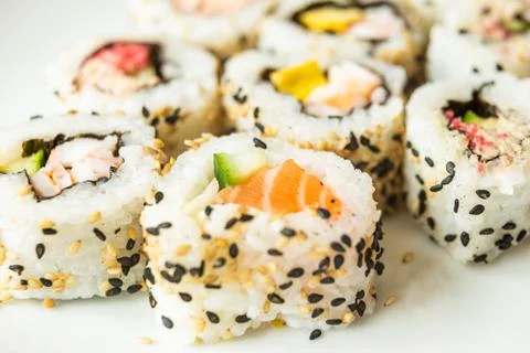 Uramaki rolls Stock Photos