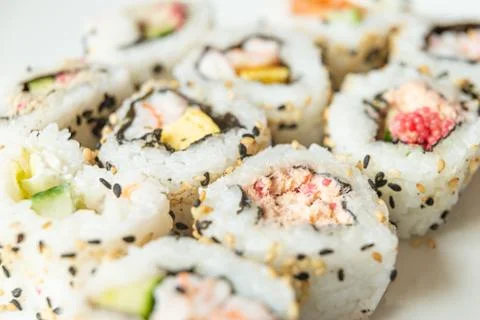 Uramaki rolls Stock Photos