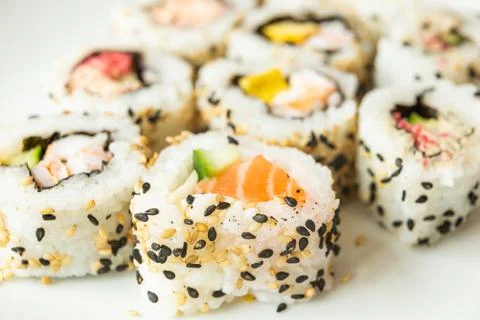 Uramaki rolls Stock Photos
