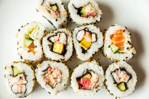 Uramaki rolls Stock Photos