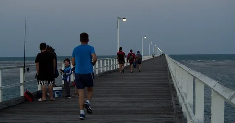 Urangan Pier at Dusk Stock Footage 120128205