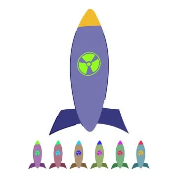 Uranium atomic bomb vector cartoon graphic Stock Illustration