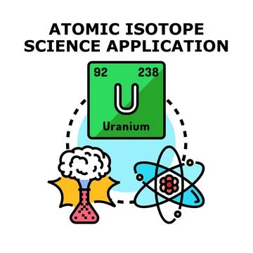 Uranium atomic isotope science application concept vector Stock Illustration