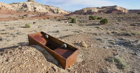 Uranium Badlands Temple Mountain Utah Abandoned Mining Area Relics Stock Footage 48498864