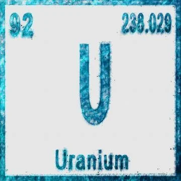 Uranium Chemical Element Blue on White Stock Illustration