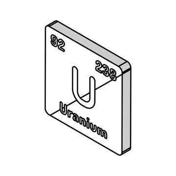 Uranium chemical element isometric icon vector illustration Stock Illustration