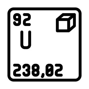 Uranium chemical element line icon vector illustration Stock Illustration