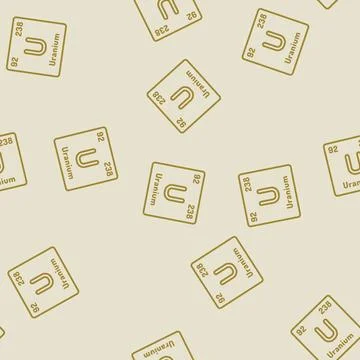 Uranium chemical element line seamless pattern Stock Illustration