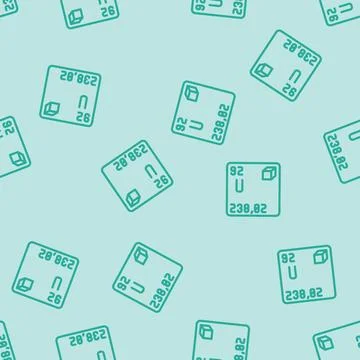 Uranium chemical element line vector seamless pattern Illustrazione stock