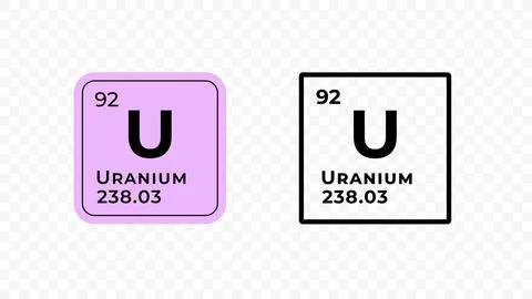 Uranium, chemical element of the periodic table vector design Stock Illustration