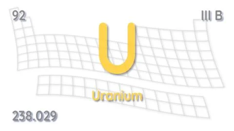 Uranium chemical element  physics and chemistry illustration backdrop 스톡 일러스트