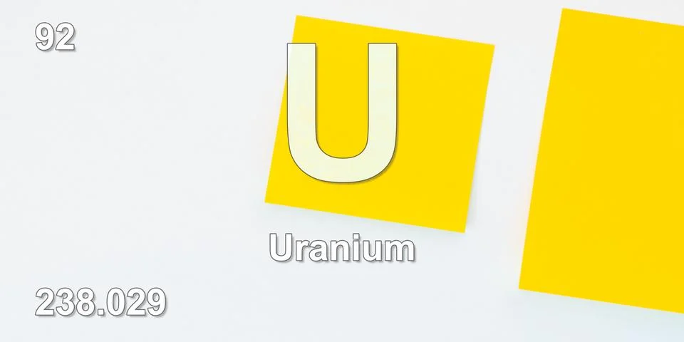 Uranium chemical element  physics and chemistry illustration backdrop Stock Illustration