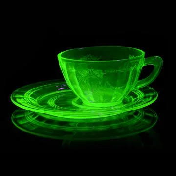 Uranium Glass Teacup Stock Photos