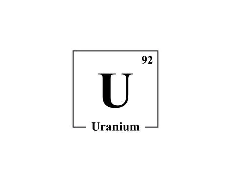 Uranium icon vector. 92 U Uranium Stock Illustration