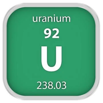 Uranium material sign Stock Photos