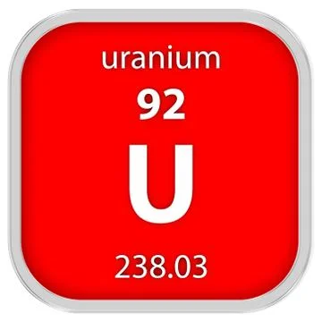 Uranium material sign Stock Photos