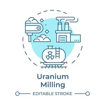 Uranium milling soft blue concept icon Stock Illustration