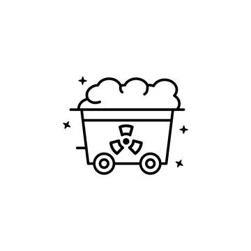 Uranium mine trail icon. Simple line outline vector of nuclear energy icons for Stock Illustration