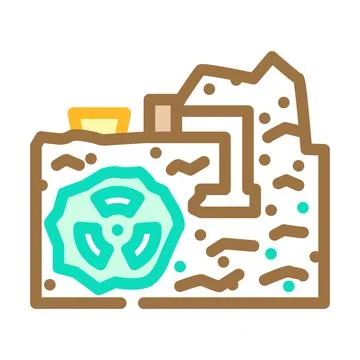 Uranium mining nuclear energy color icon vector illustration 스톡 일러스트