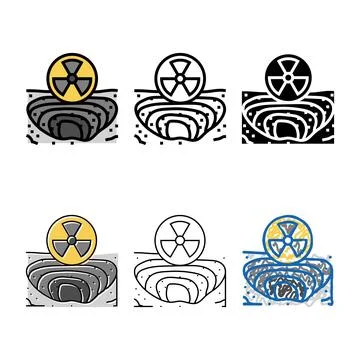 Uranium mining nuclear energy color icon vector simplified Stock Illustration
