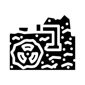 Uranium mining nuclear energy glyph icon vector illustration Illustrazione stock