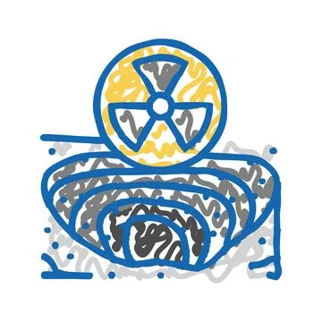 Uranium mining nuclear energy icon doodle illustration Stock Illustration