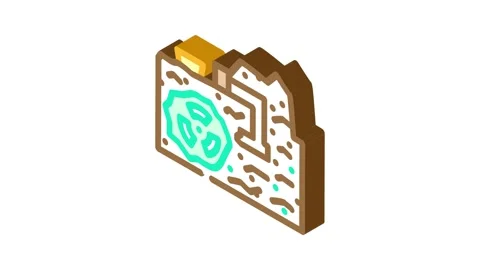 Uranium mining nuclear energy isometric icon animation Stock Footage 327286841