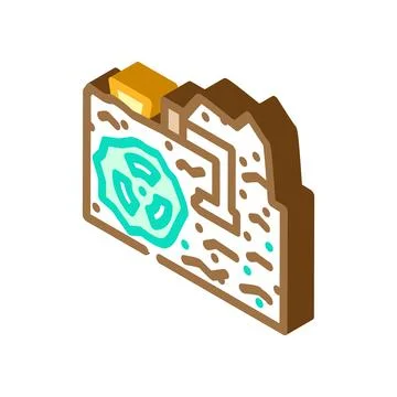 Uranium mining nuclear energy isometric icon vector illustration Illustrazione stock