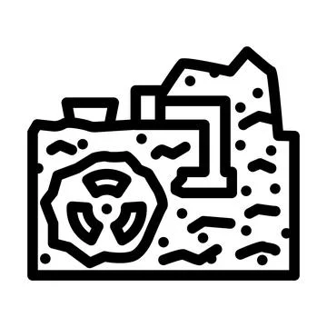 Uranium mining nuclear energy line icon vector illustration Stock Illustration