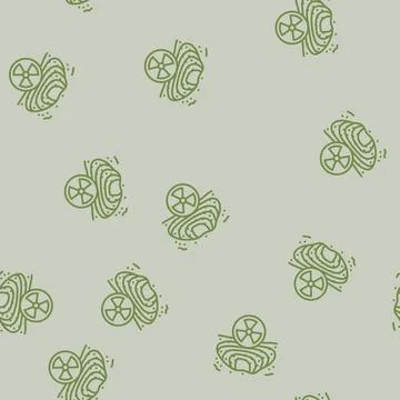 Uranium mining nuclear energy line seamless pattern Illustrazione stock