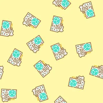 Uranium mining nuclear energy vector seamless pattern Illustrazione stock