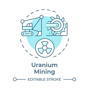Uranium mining soft blue concept icon Stock Illustration