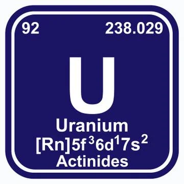Uranium Periodic Table of the Elements Vector illustration eps 10 Illustrazione stock