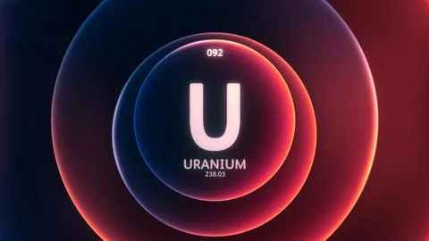 Uranium Periodic Table Science Content Title Design Illustration Background Stock Illustration