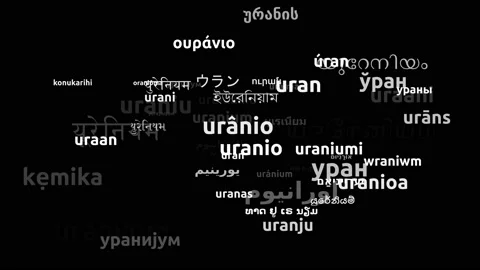 Uranium Translated in 52 Worldwide Languages Endless Looping 3d Zooming Wordc Video stock 145204745