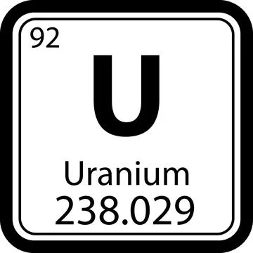 Uranium U chemical element icon. The chemical element of the periodic table.. Stock Illustration