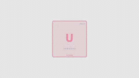 Uranium U Periodic Table Element Tile Labeled Animation Video Overlay Alpha 4K Vídeo Stock 339366128