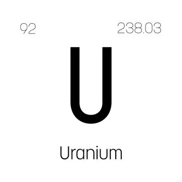 Uranium, U, periodic table element Stock Illustration