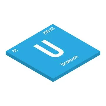 Uranium, U, periodic table element Stock Illustration