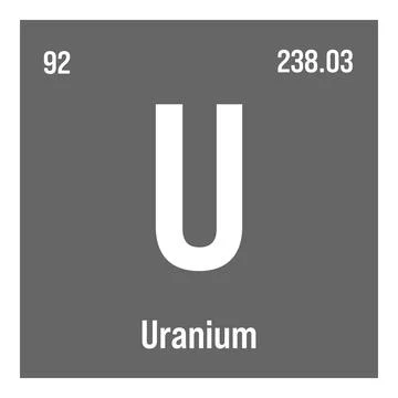 Uranium, U, periodic table element Stock Illustration