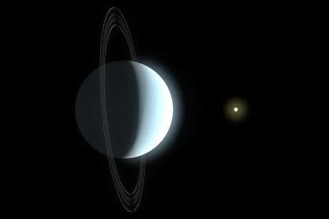 Uranus and sun Stock Illustration