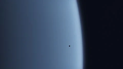 Uranus Exploration deep in our Solar system and a small moon Stock-Footage 240435019
