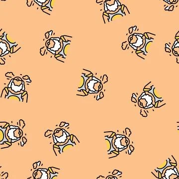 Uranus greek god ancient vector seamless pattern Stock Illustration