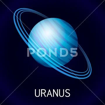 Uranus icon, cartoon style Stock Illustration