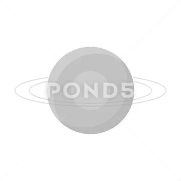 Uranus icon in monochrome style isolated on white background. Planets symbol Stock Illustration